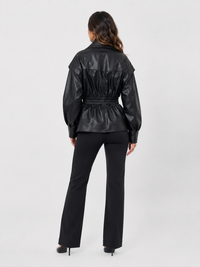 Longue Veste Simili Cuir Femme