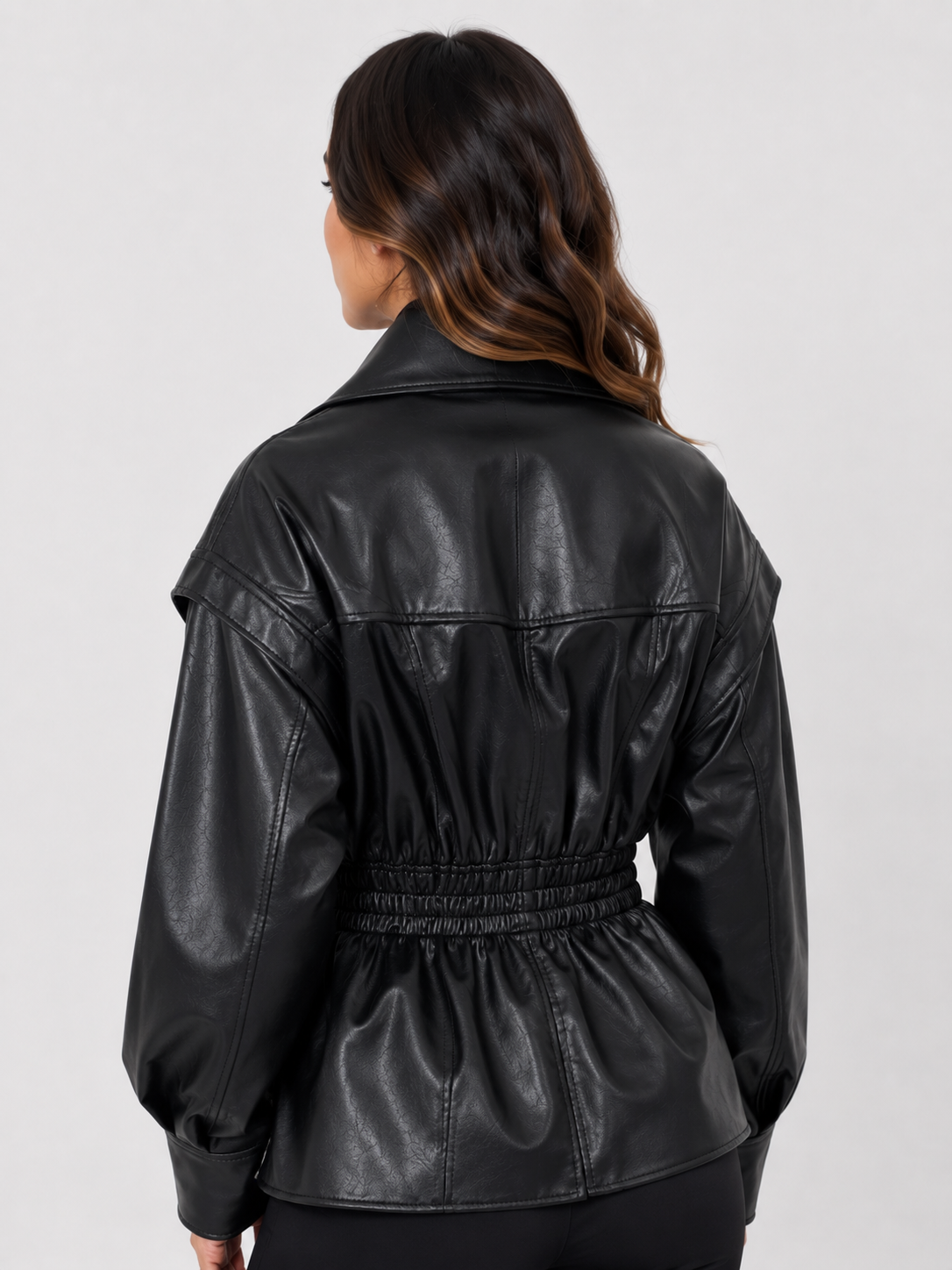 Longue Veste Simili Cuir Femme