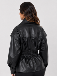 Longue Veste Simili Cuir Femme