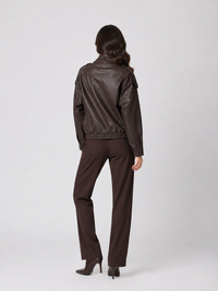 Veste Bordeaux Femme Simili Cuir