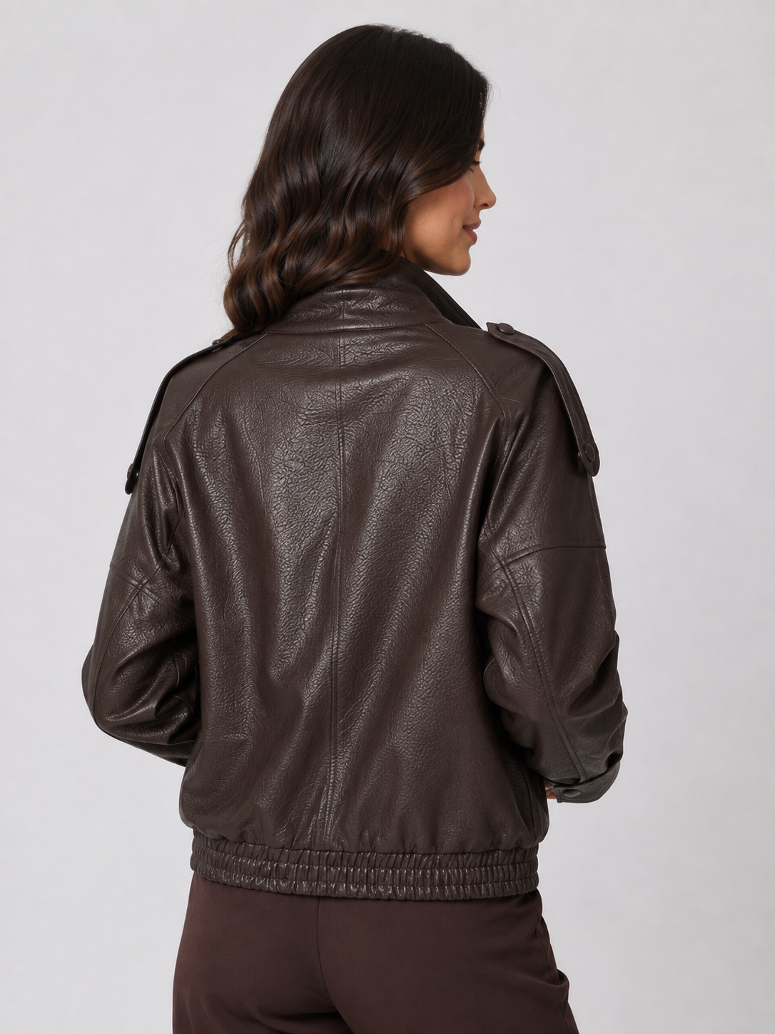Veste Bordeaux Femme Simili Cuir