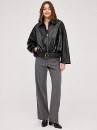 Veste En Cuir Courte Pour Femme