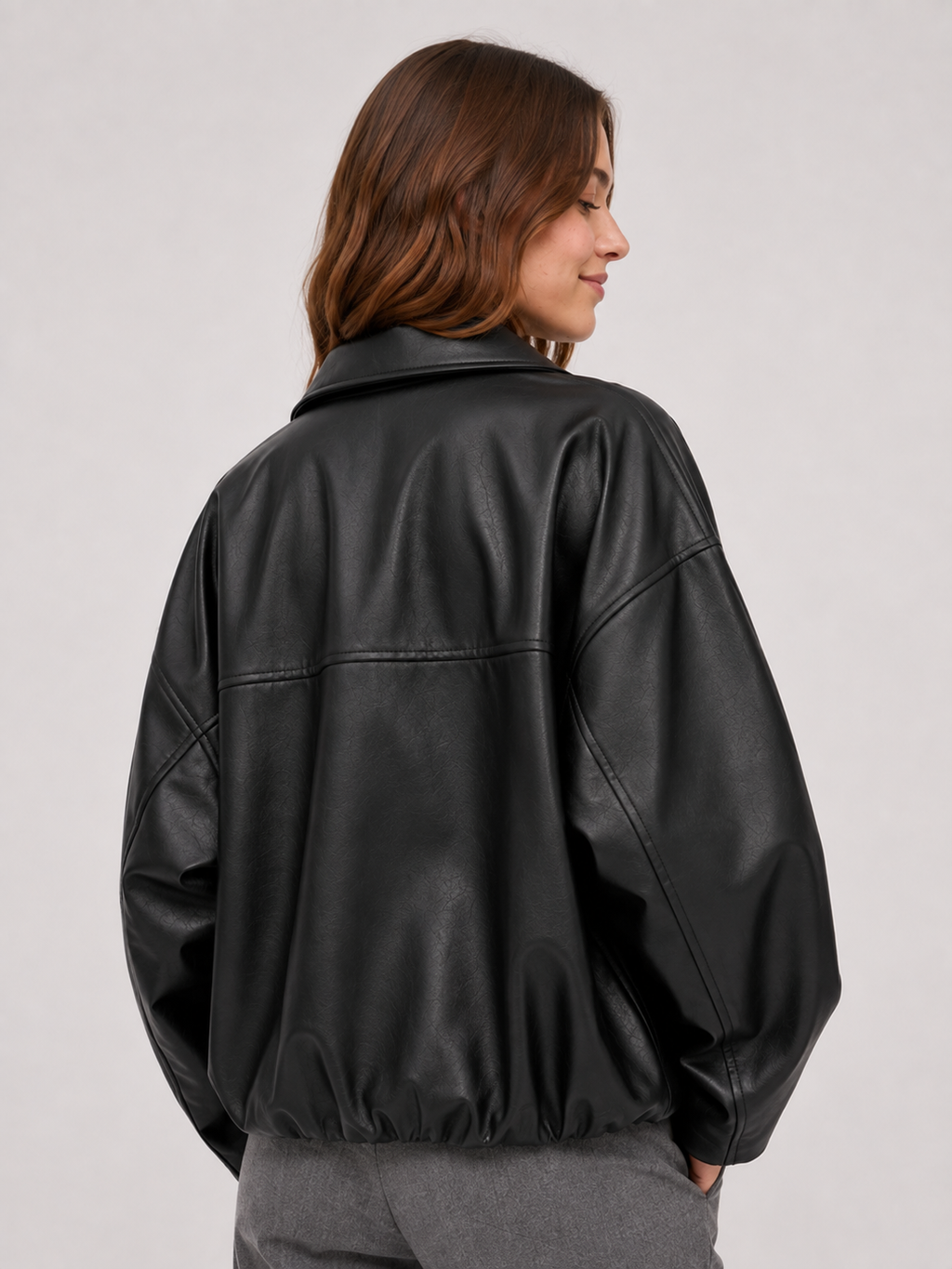 Veste En Cuir Courte Pour Femme