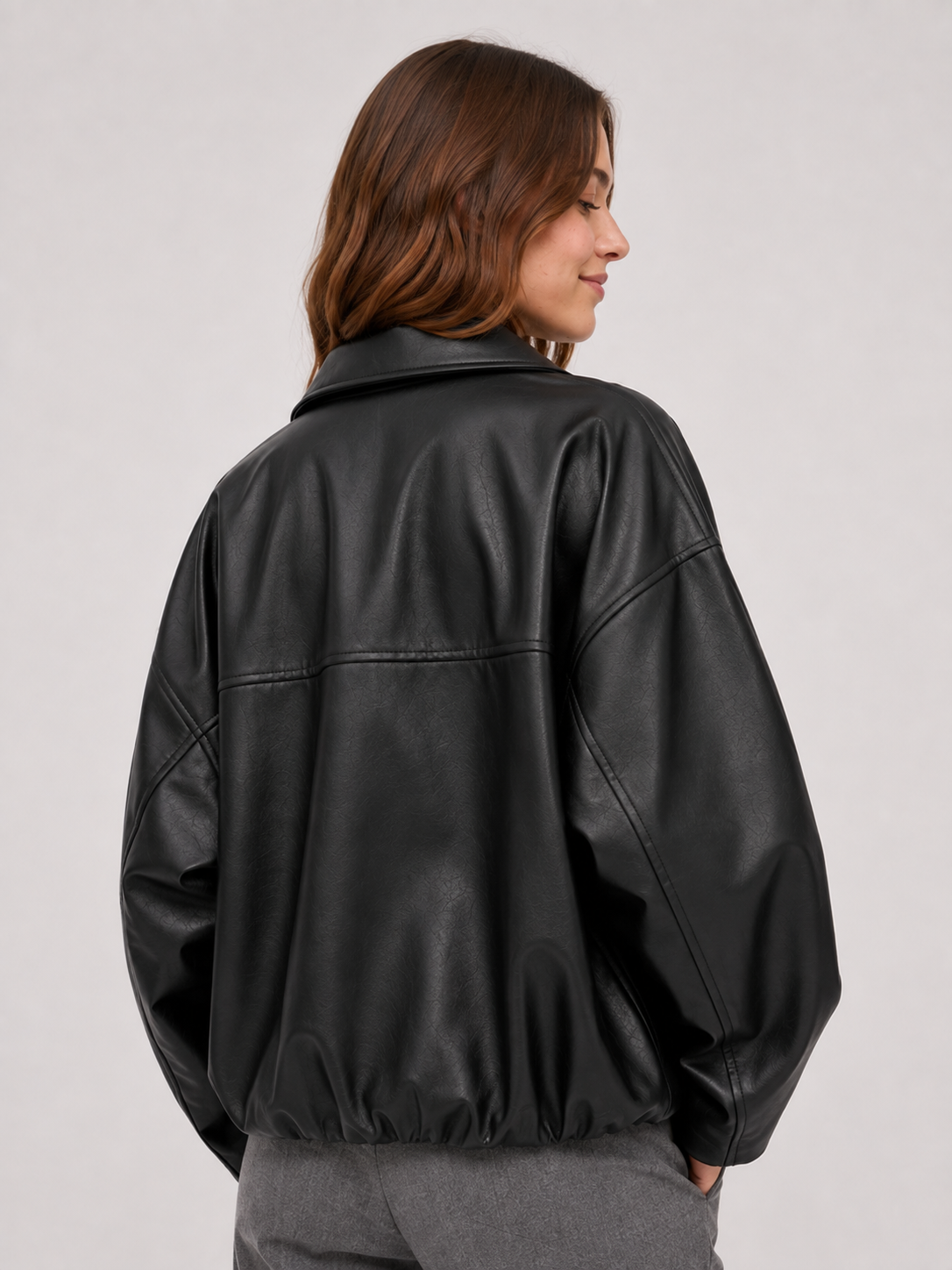Veste En Cuir Courte Pour Femme
