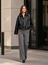 Veste En Cuir Courte Pour Femme