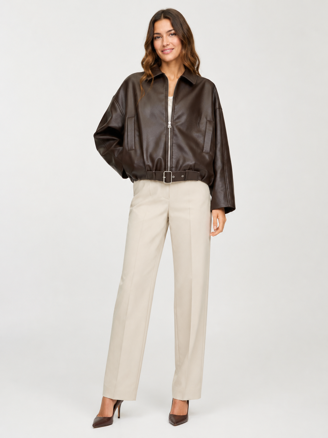 Veste Cuir Courte Femme