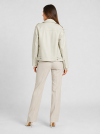 Veste Beige Simili Cuir Femme