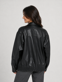 Veste Cuir Noir Femme Oversize
