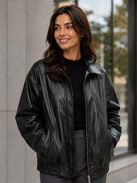 Veste Cuir Noir Femme Oversize
