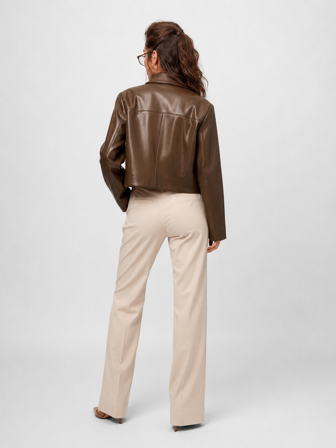 Veste Moto Cuir Marron