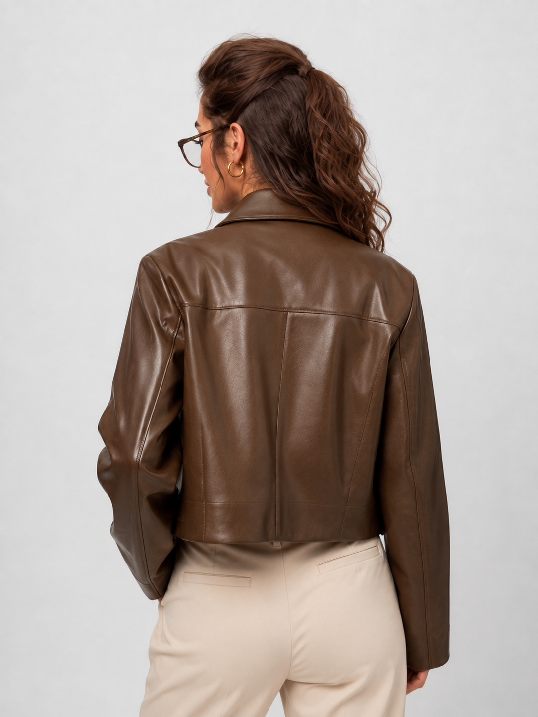 Veste Moto Cuir Marron