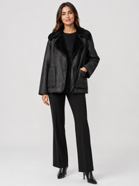 Veste Cuir Noir Fourrure