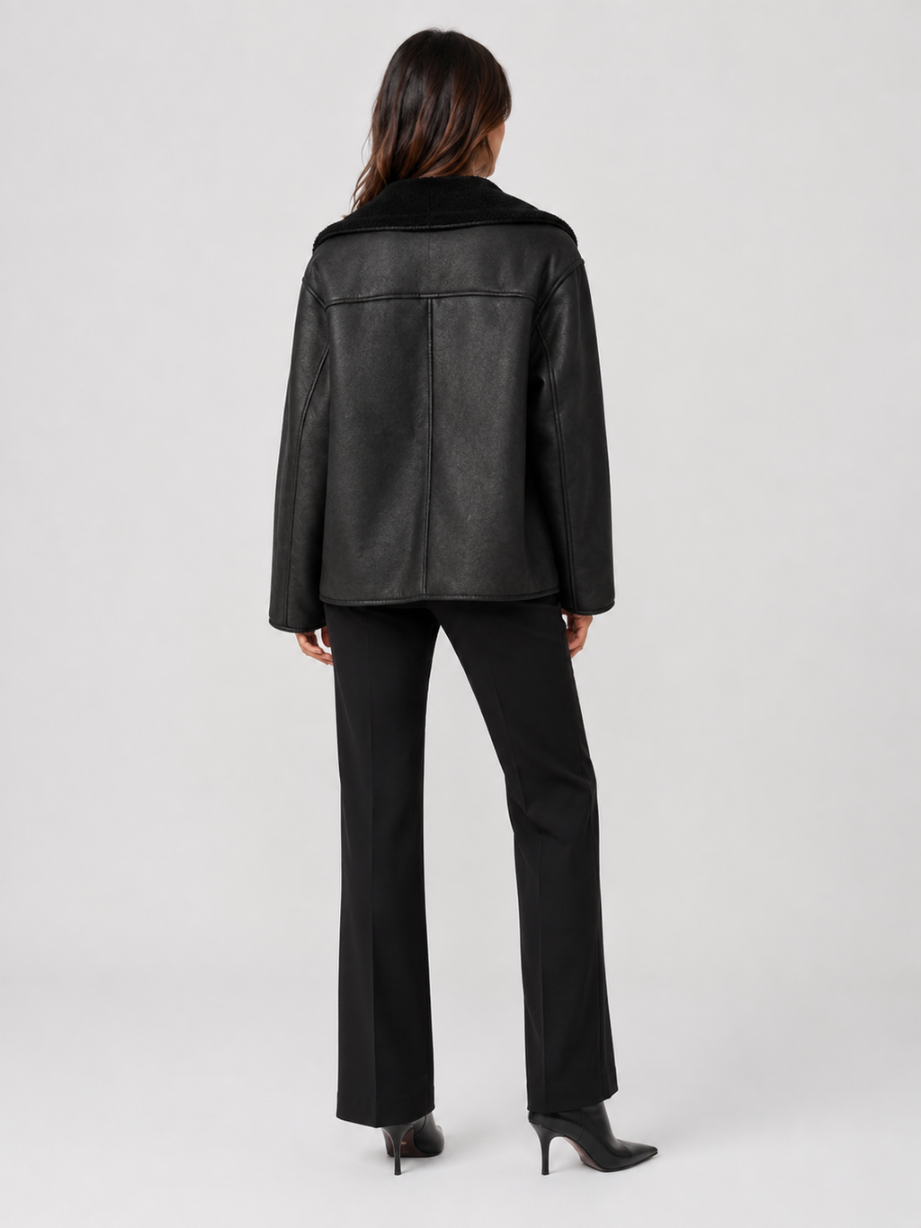 Veste Cuir Noir Fourrure