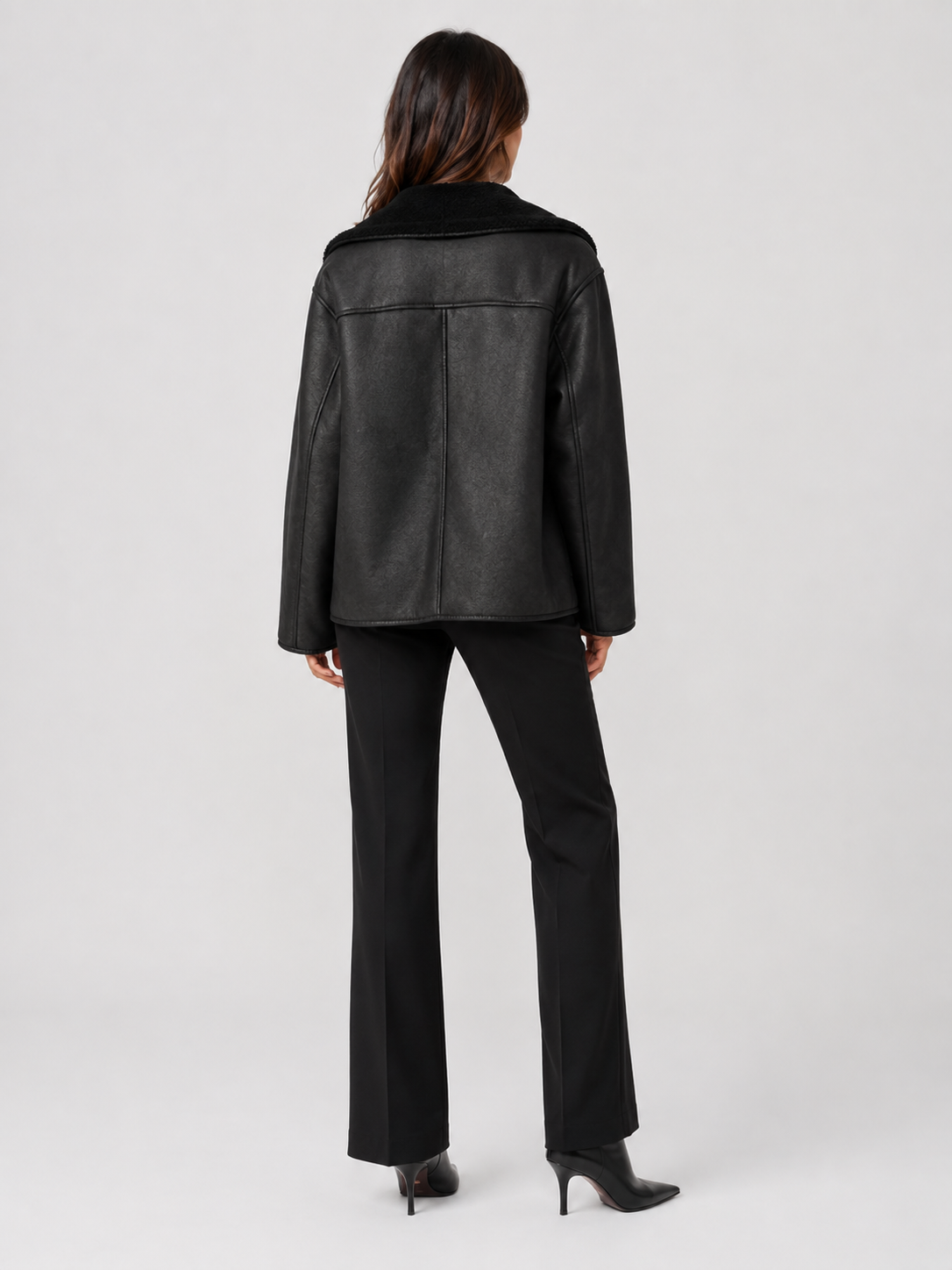 Veste Cuir Noir Fourrure
