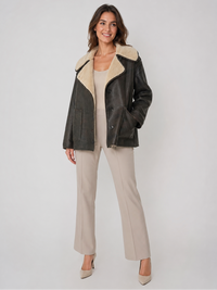 Veste Cuir Fourrure Femme Marron