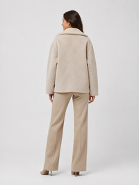Veste Cuir Fourrure Femme Beige