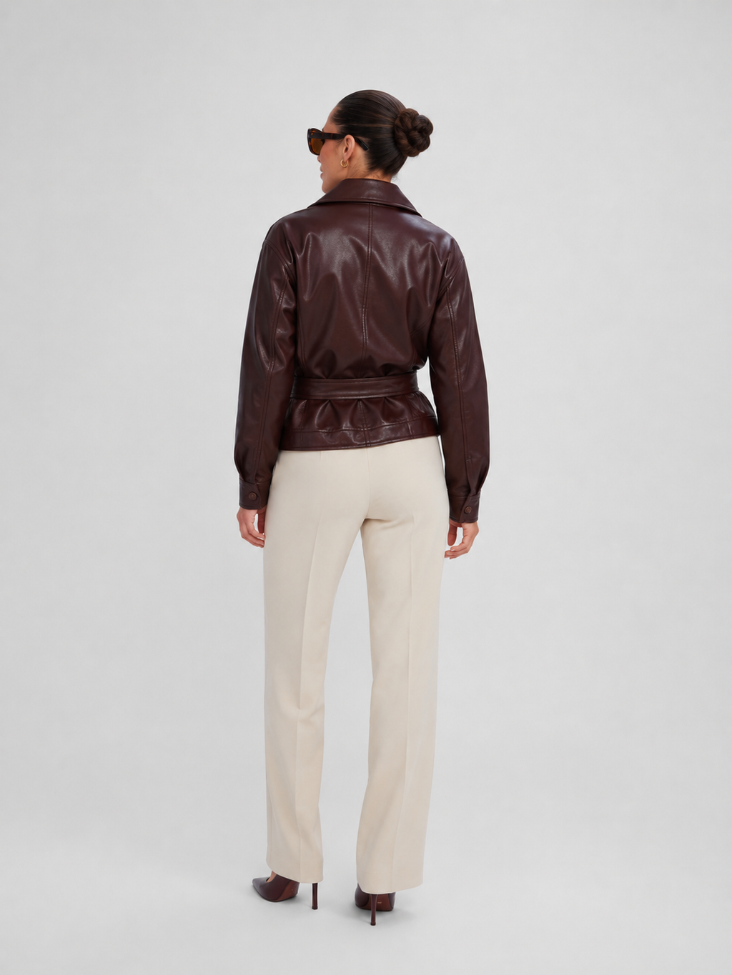 Veste En Cuir Marron Homme