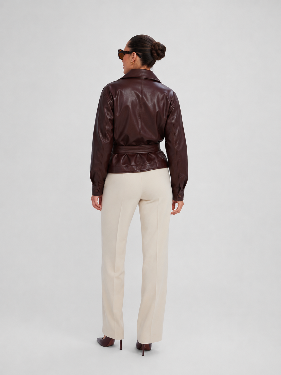 Veste En Cuir Marron Homme