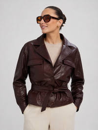 Veste En Cuir Marron Homme