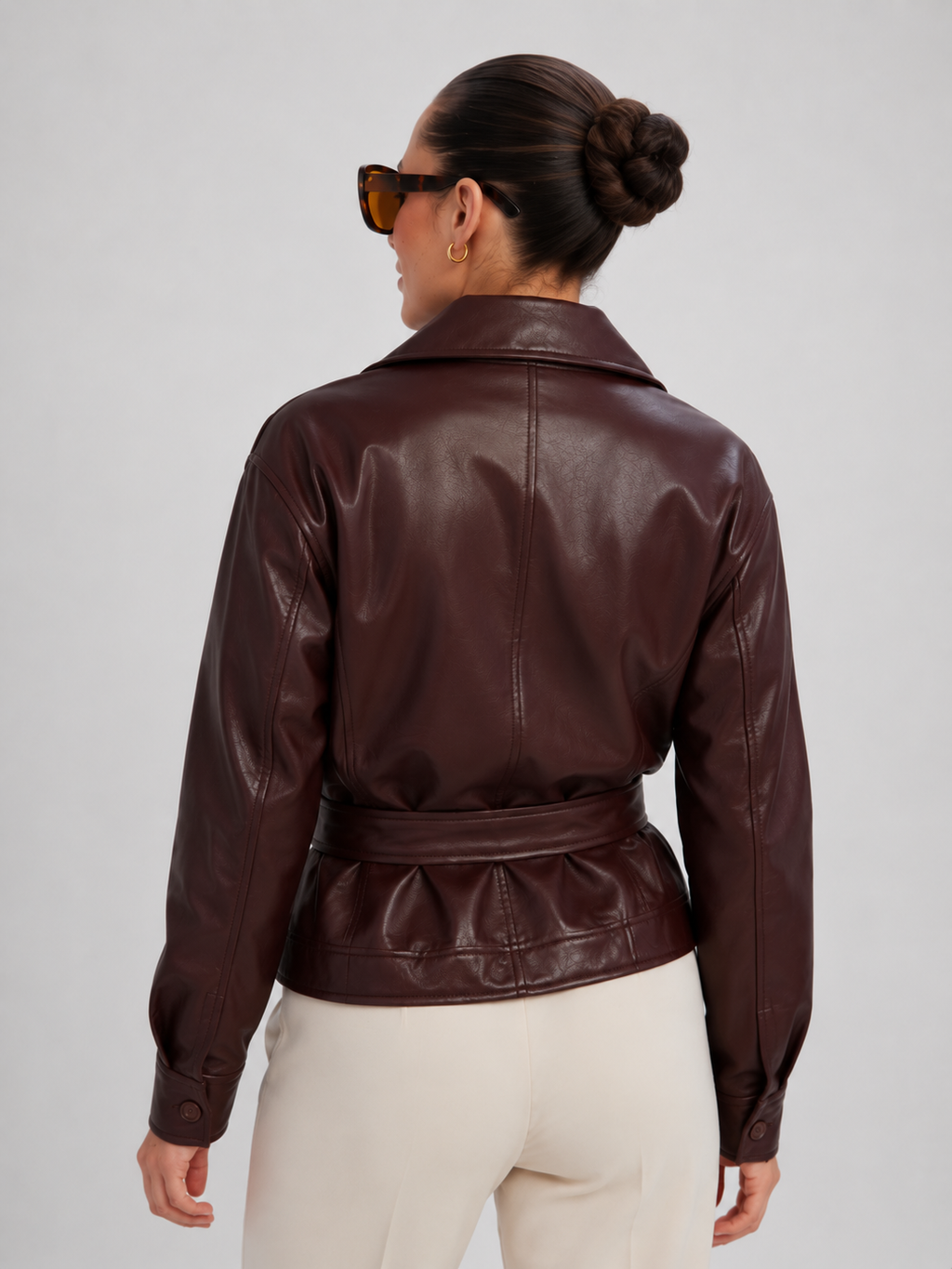 Veste En Cuir Marron Homme