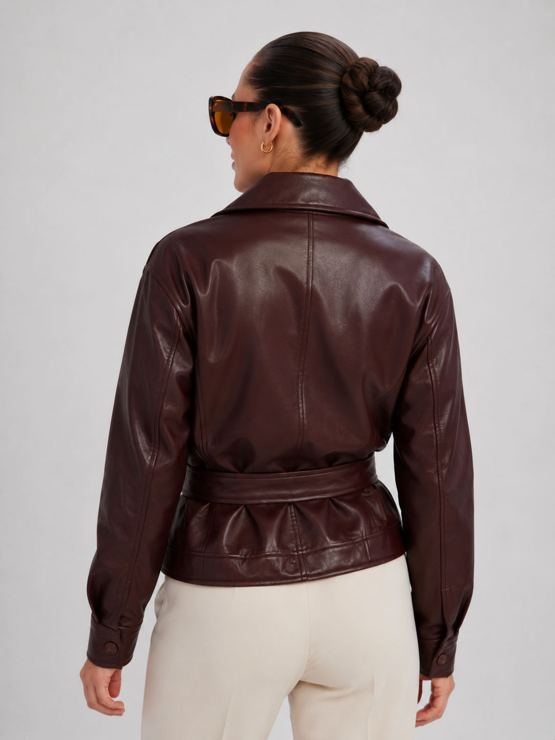 Veste En Cuir Marron Homme