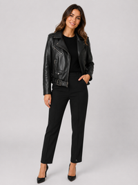 Veste Moto Cuir Noir