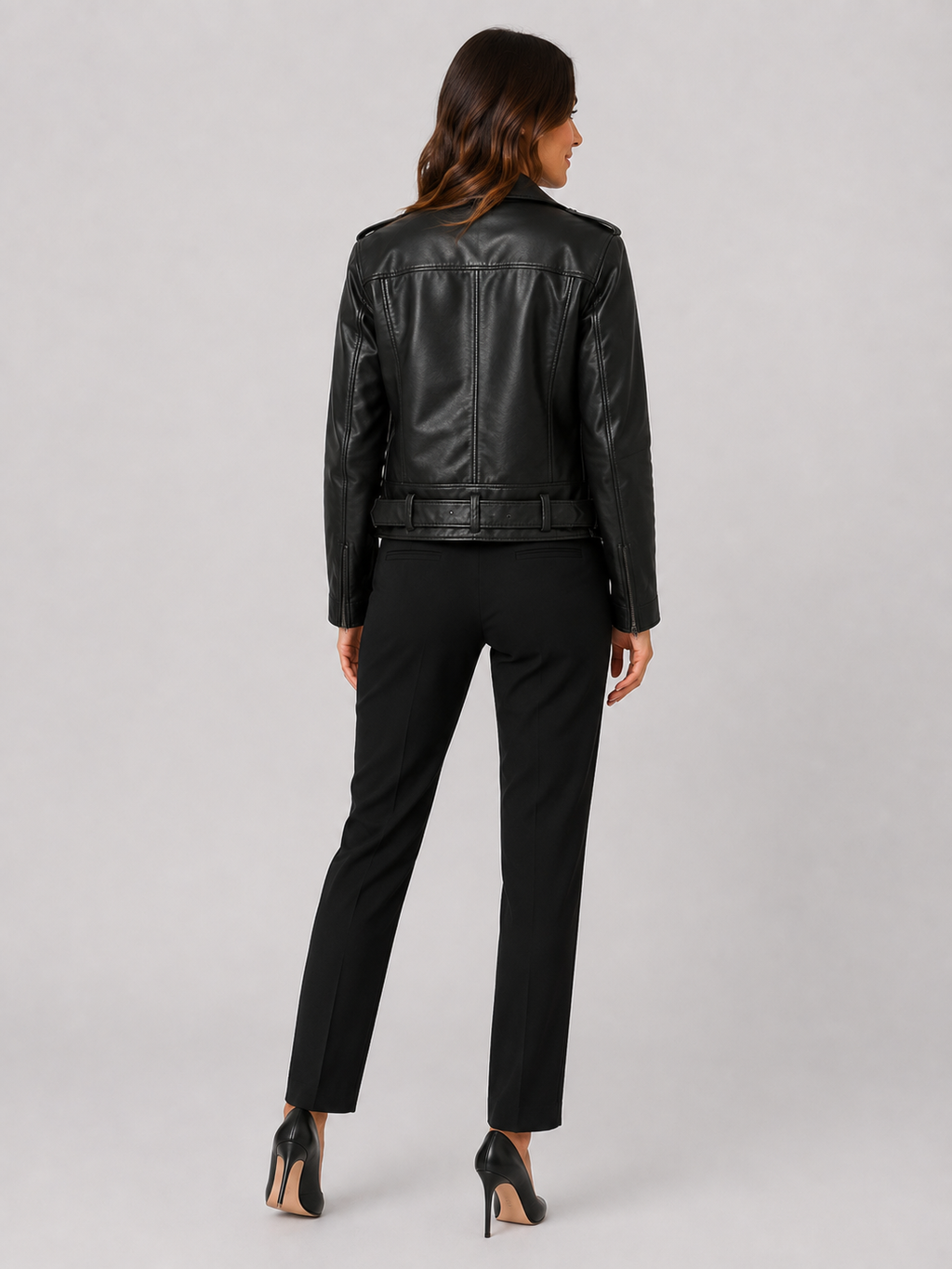 Veste Moto Cuir Noir