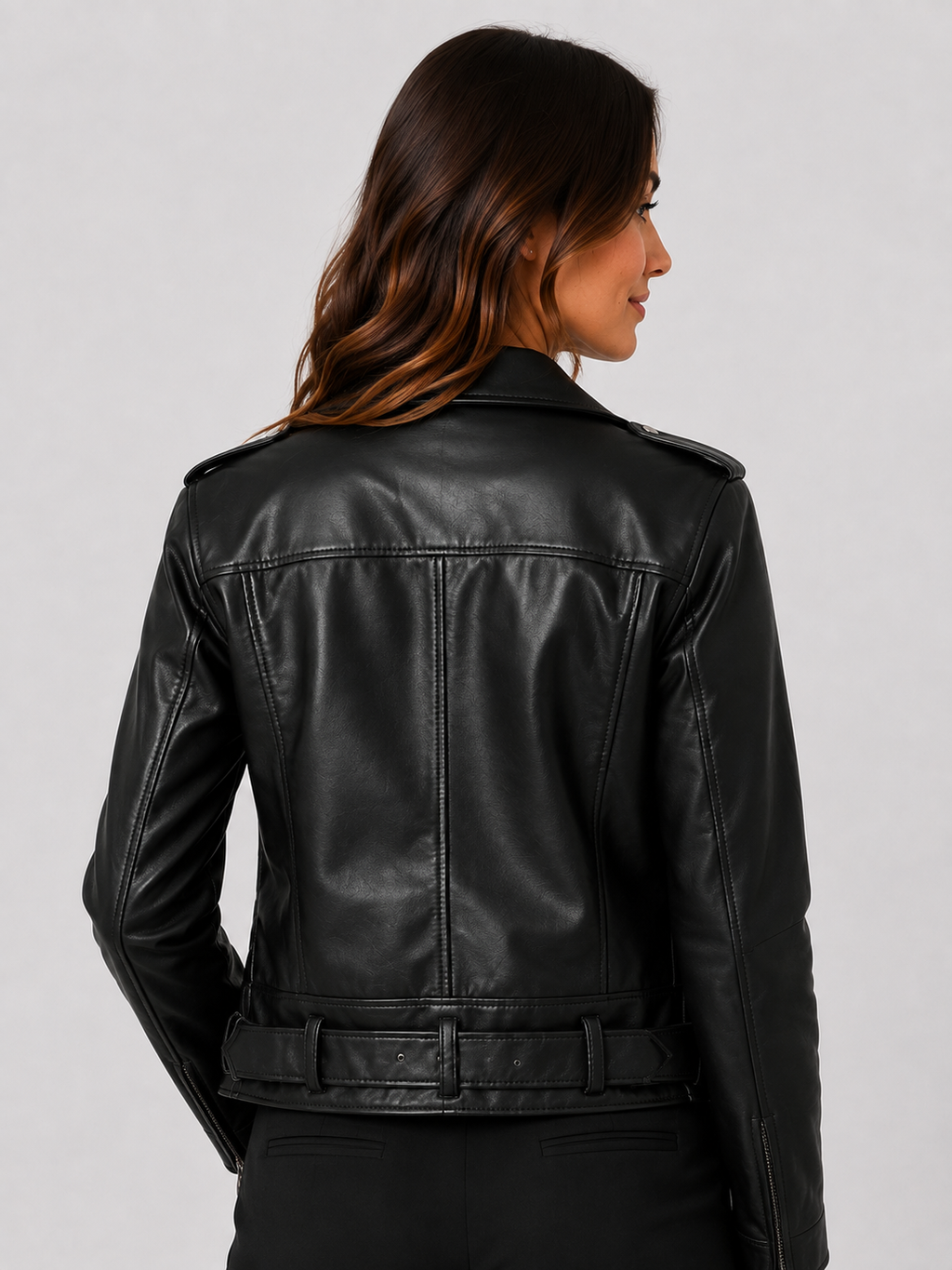 Veste Moto Cuir Noir