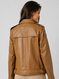 Veste En Cuir Manche Courte