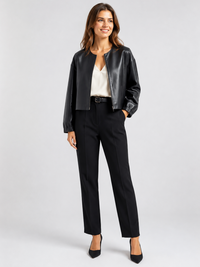 Veste Cuir Noir Courte
