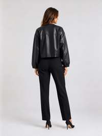 Veste Cuir Noir Courte