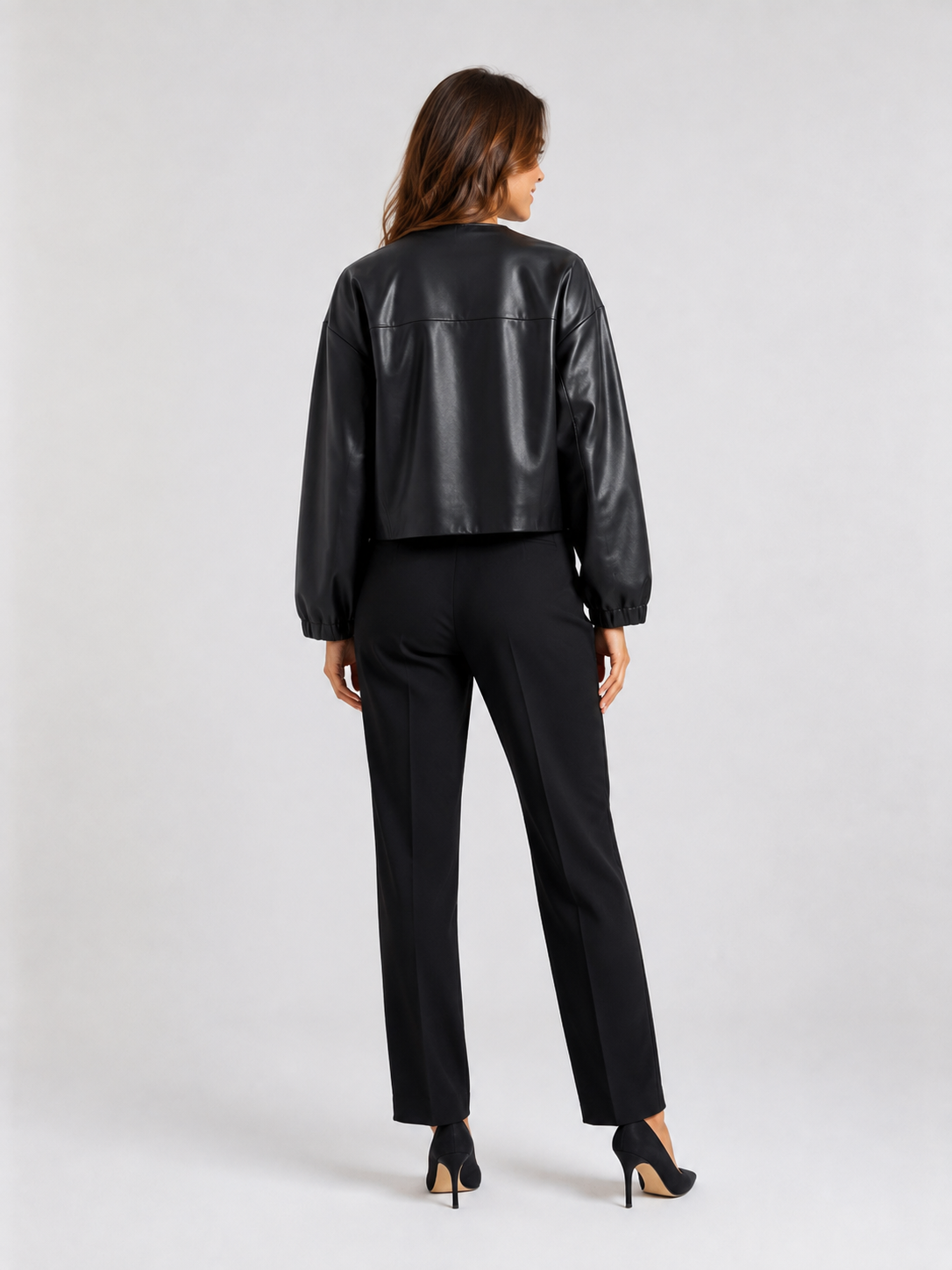 Veste Cuir Noir Courte