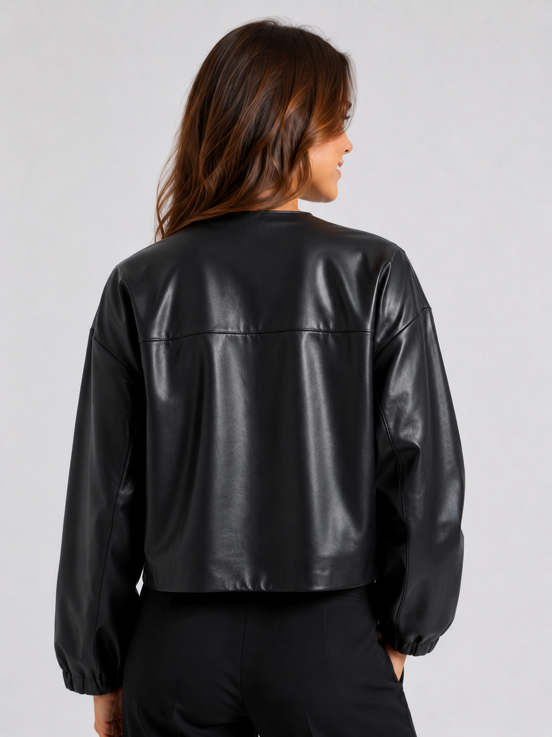 Veste Cuir Noir Courte