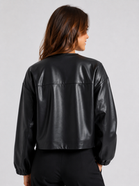Veste Cuir Noir Courte