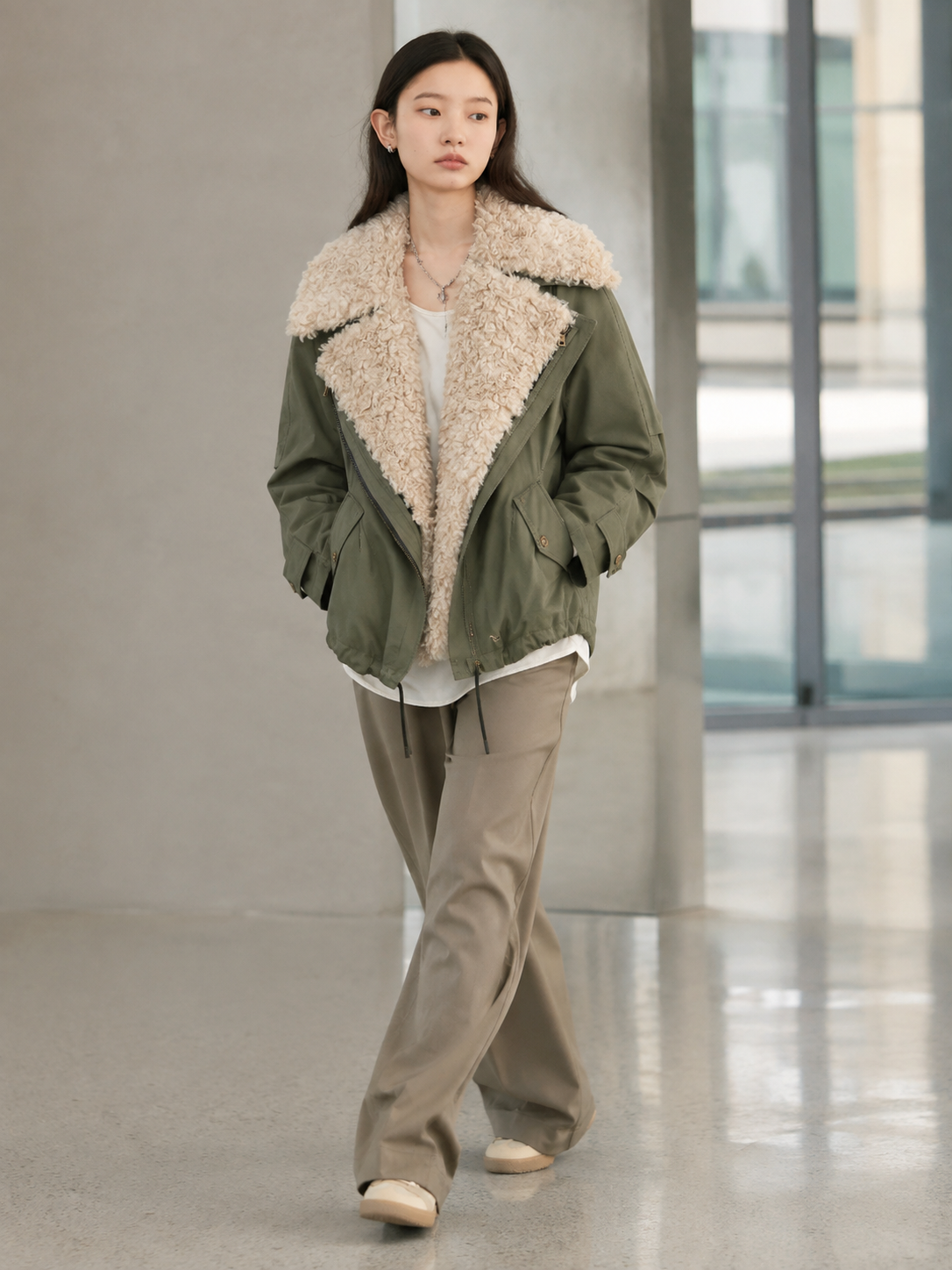 veste cuir marron clair femme