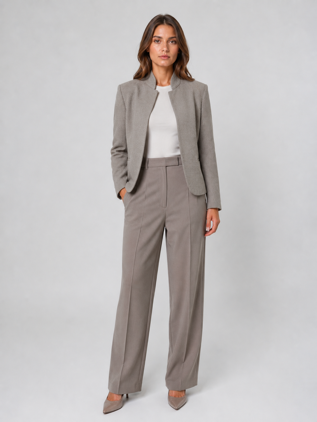 Blazer Cintré Femme Gris