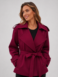 Trench Court Bordeaux Femme