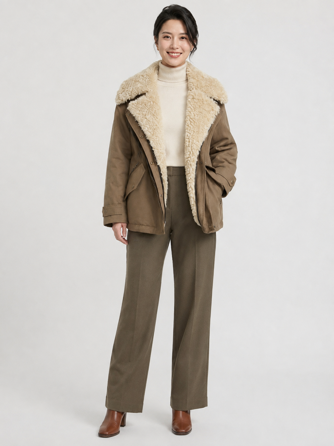 Veste En Cuir Vert Femme