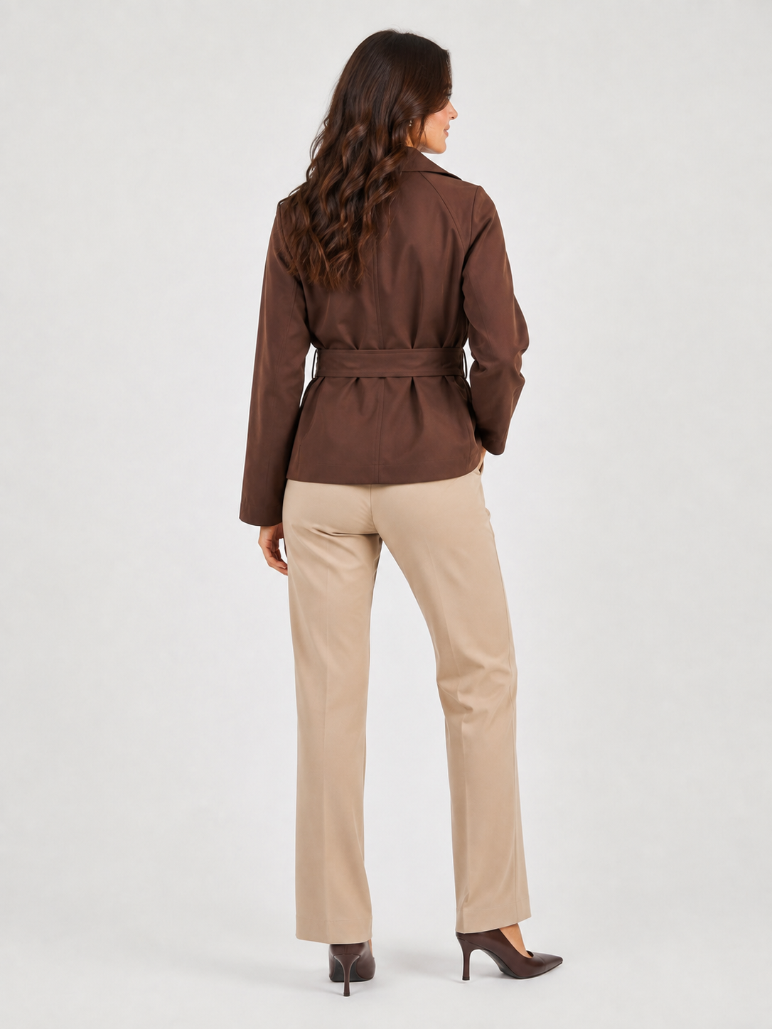 Trench Coat Court Marron
