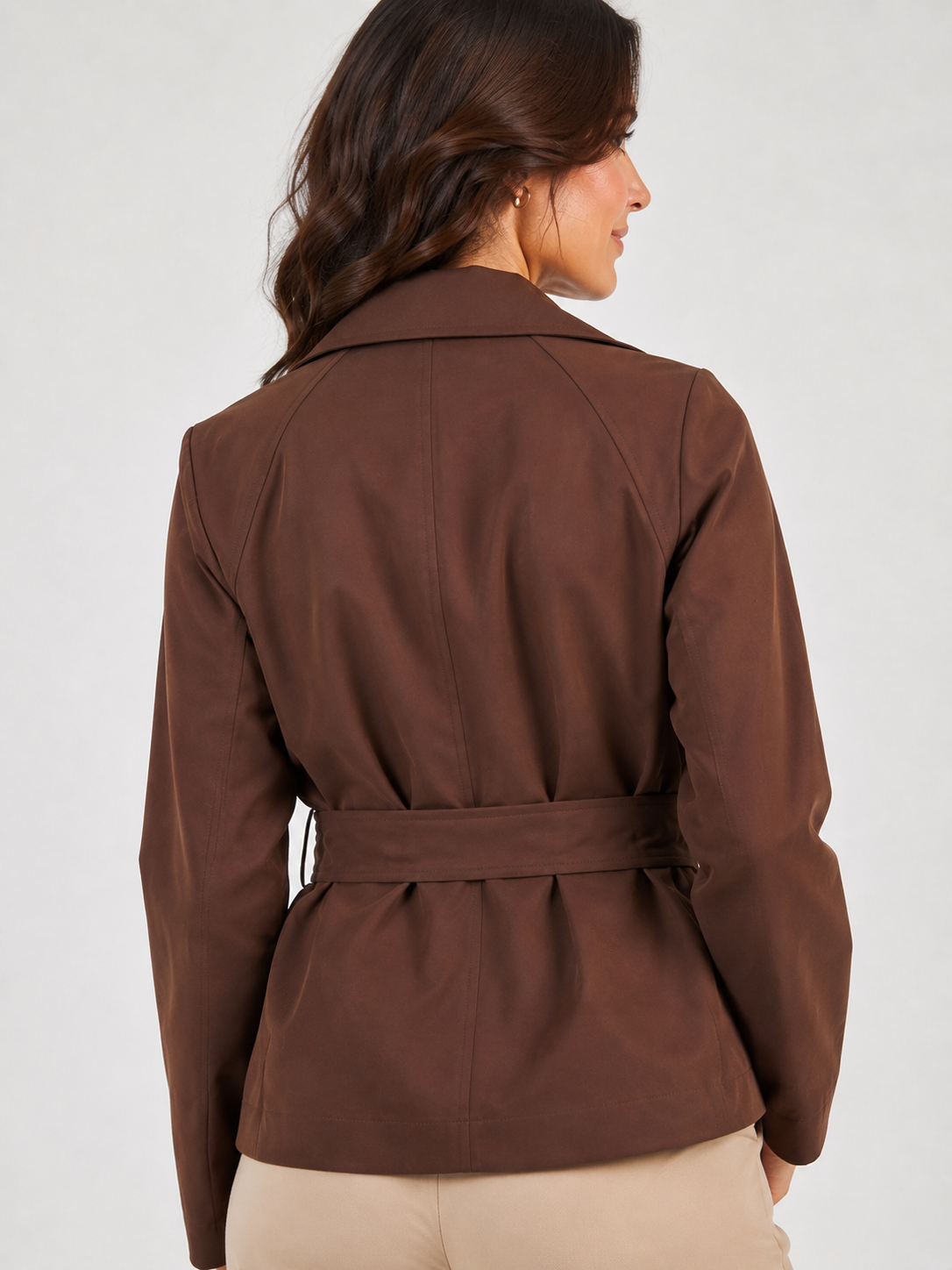 Trench Coat Court Marron