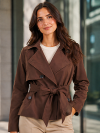 Trench Coat Court Marron