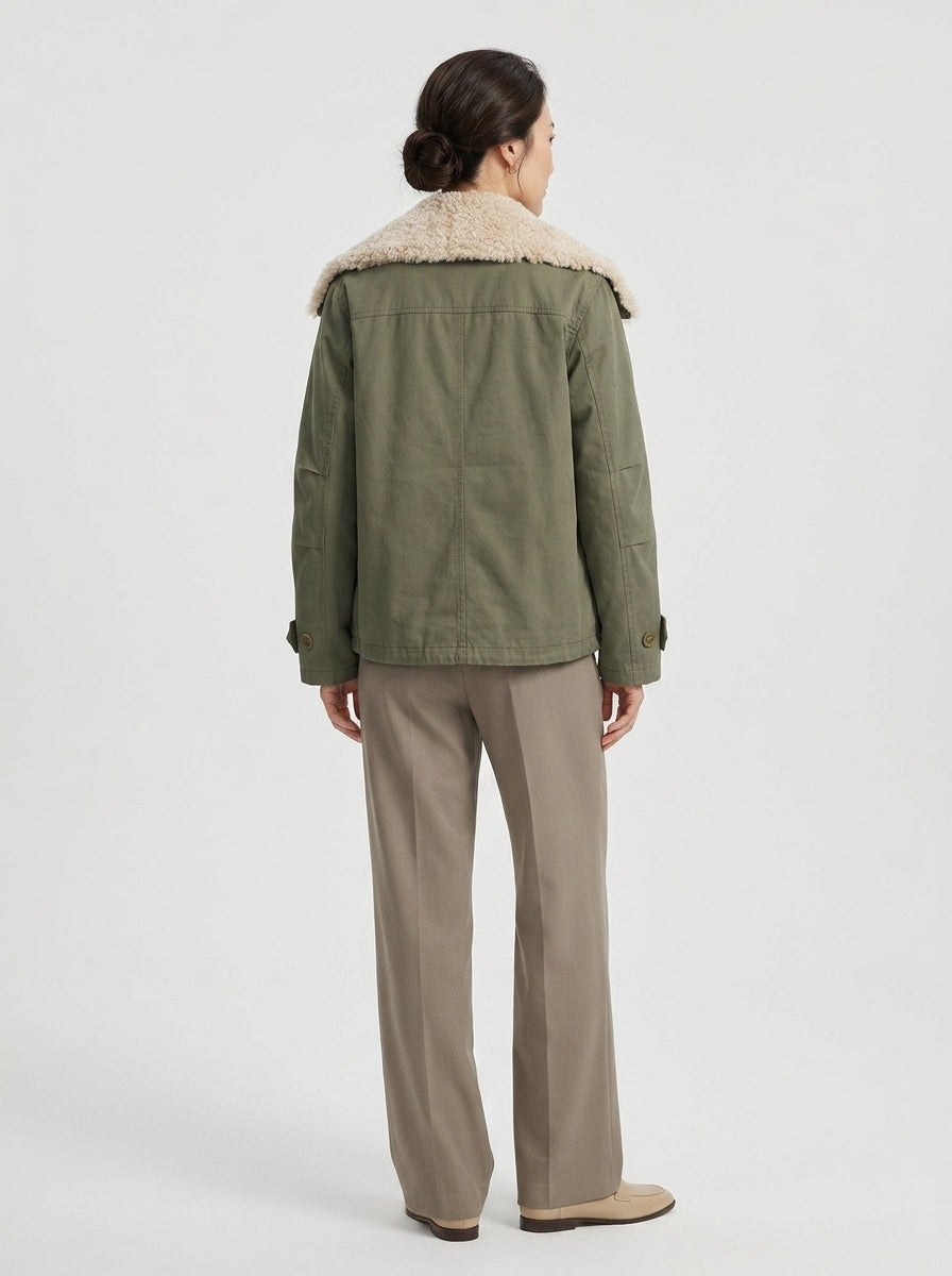 veste cuir marron clair femme