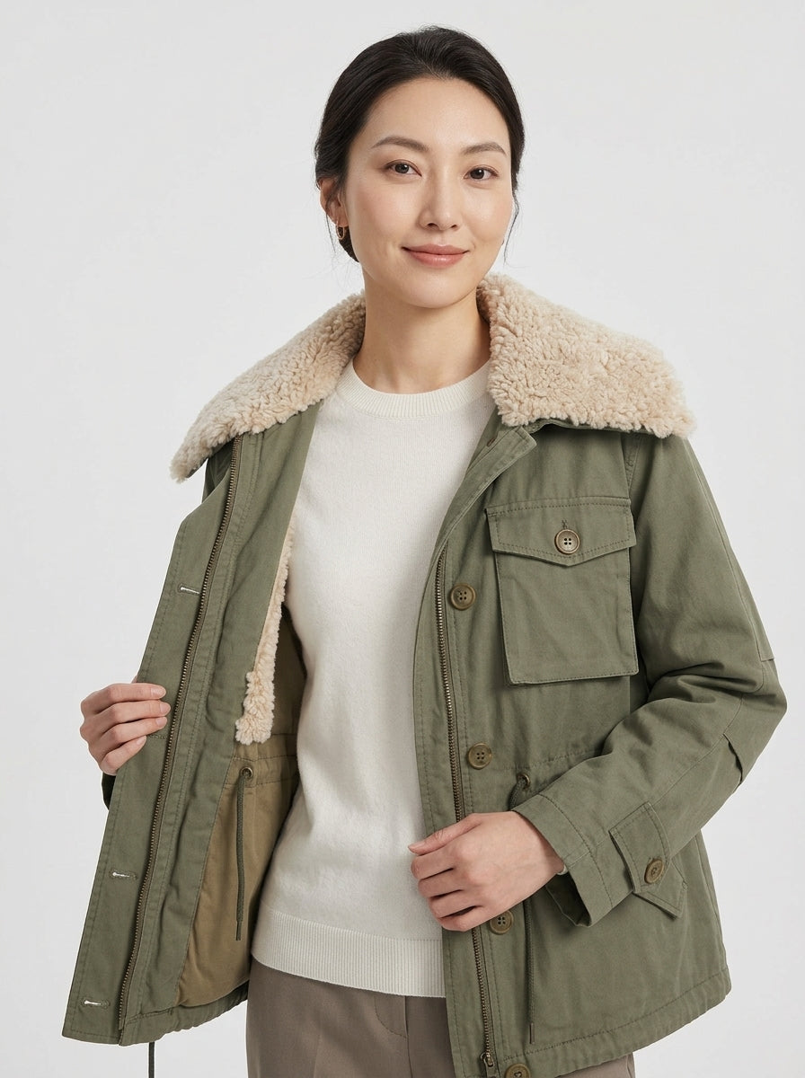 veste cuir marron clair femme