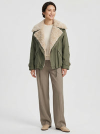 veste cuir marron clair femme