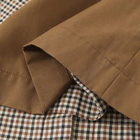 Trench Long Femme Beige à Carreaux